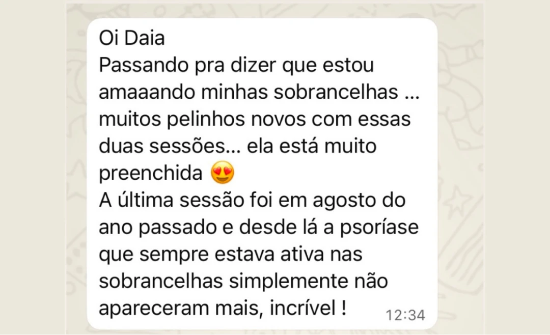 Depoimento de aluna por WhatsApp