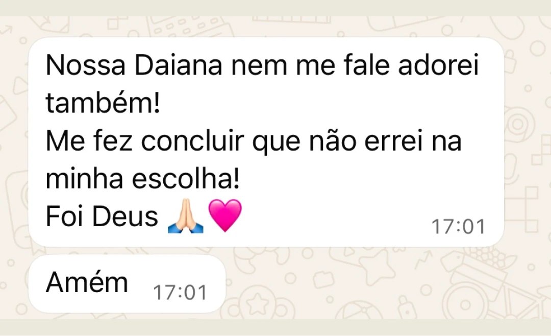 Depoimento de aluna por WhatsApp
