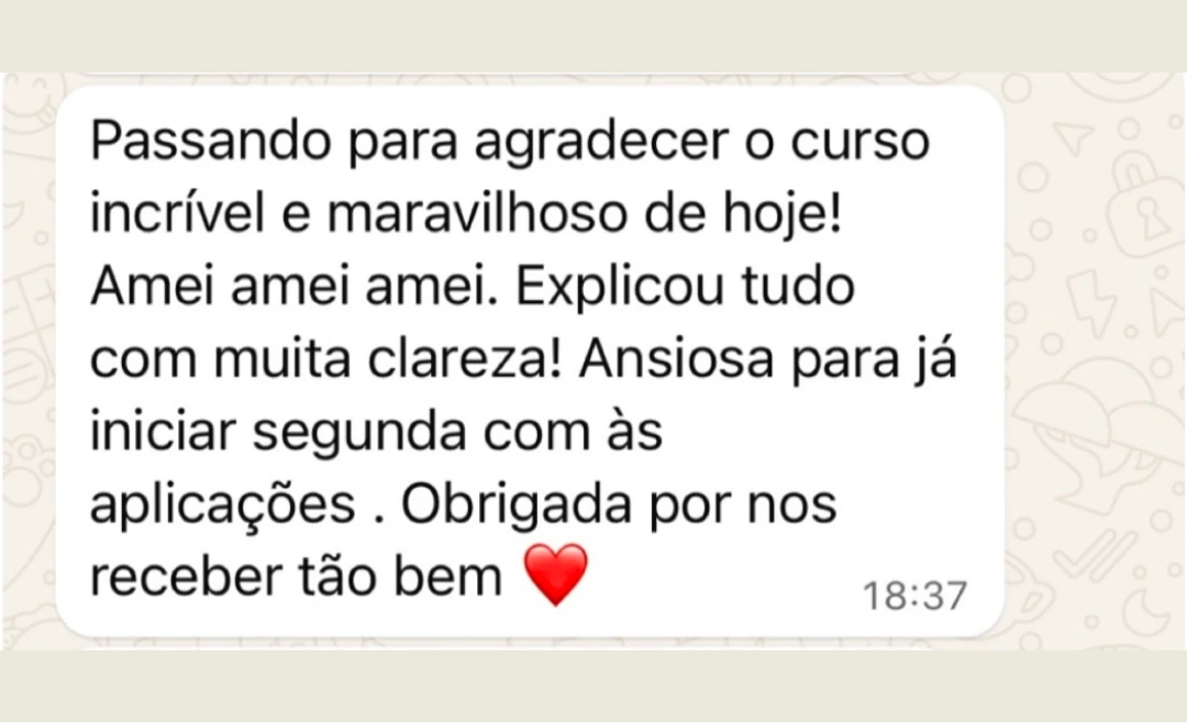 Depoimento de aluna por WhatsApp