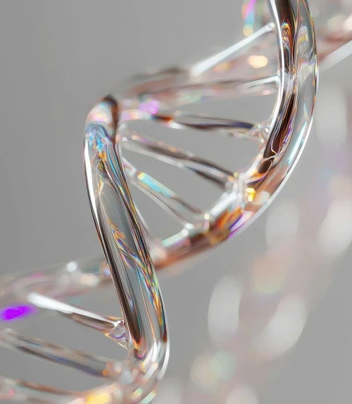 Estrutura de hélice de DNA em vidro